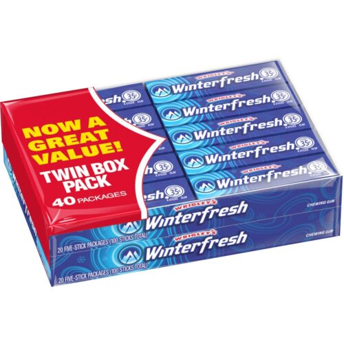 Chicles Winterfresh 5 Stick - Pack de 40 unidades - Sabor menta refrescante