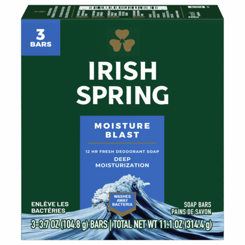 Irish Spring Moisture Blast | Jabón de Hidratación Profunda | Pack 3 Barras